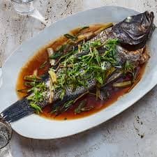 Herb Crusted Seabass at HotSauce Cafee